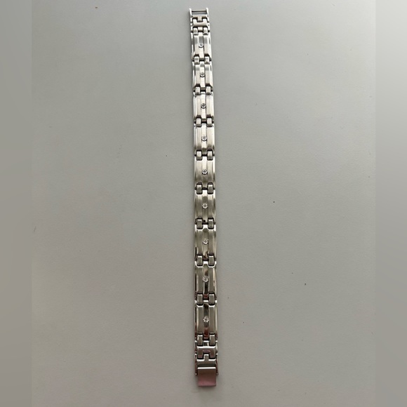 Helzberg Diamonds Stainless Steel Bracelet With Diamond Accents - Picture 5 of 10